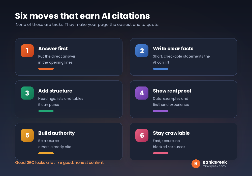 Six generative engine optimization tactics for earning AI citations