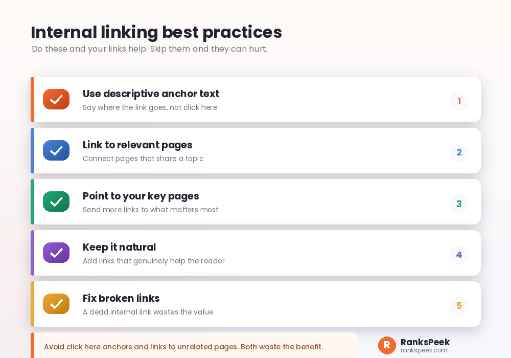 Five internal linking best practices for better SEO results