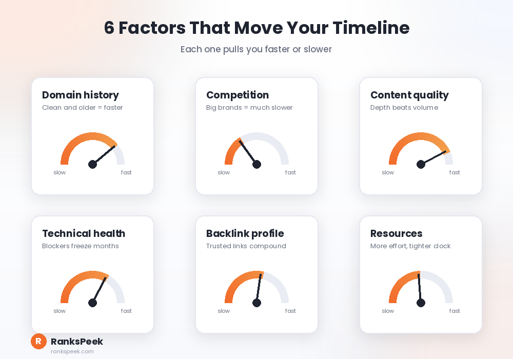 Six factors that speed up or slow down how long SEO takes to see results