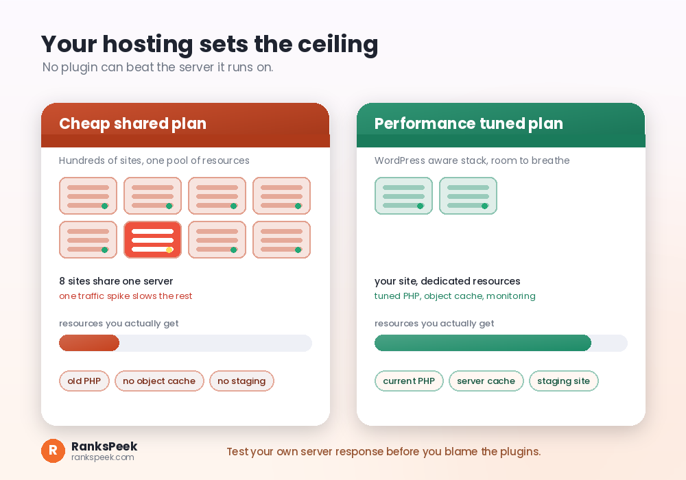 Why is my website so slow WordPress shared hosting compared with a performance tuned plan