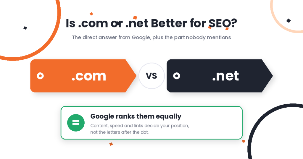Is .com or .net better for SEO