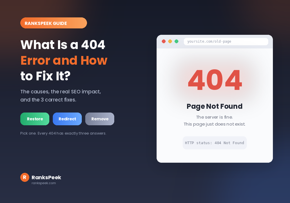What is a 404 error and how to fix it